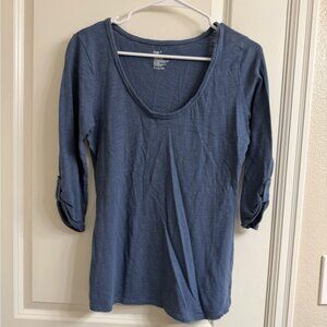 GAP Women's 3/4 Long Sleeve Blue Tee